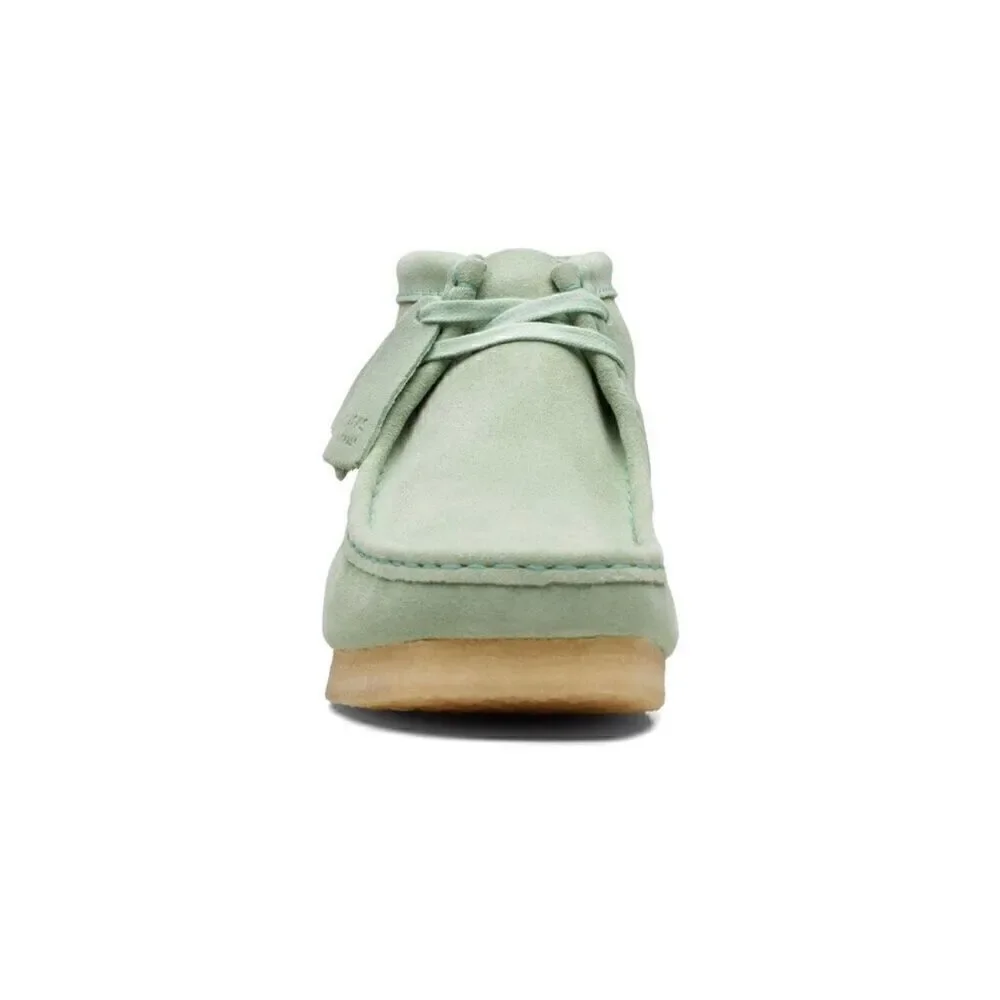 Clark Originals Men’s Wallabee Mint Green Suede Leather Lace Up Square Toe Ankl